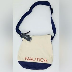 Nautica - Canvas Shoulder Bag w/ Adjustable Strap - 12"x12" - New In Bag w/ Tags